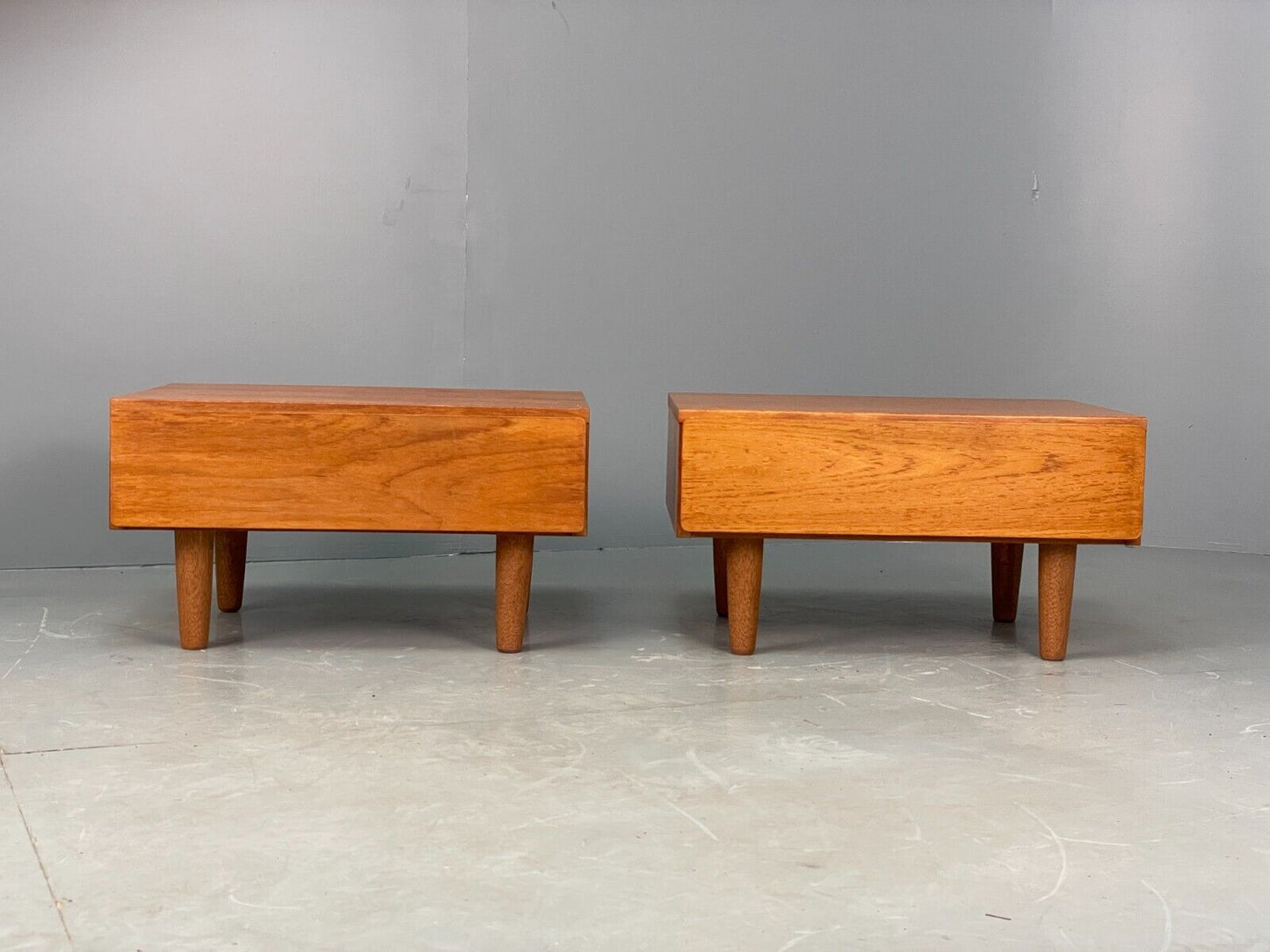 Vintage Teak Low Bedside Table Pair By Beaver & Tapley Retro 1980s EB7835 MWOO