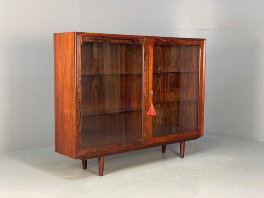 EB7526 Vintage Danish Glazed Display Cabinet 1970s Mid Century Modern MWOO