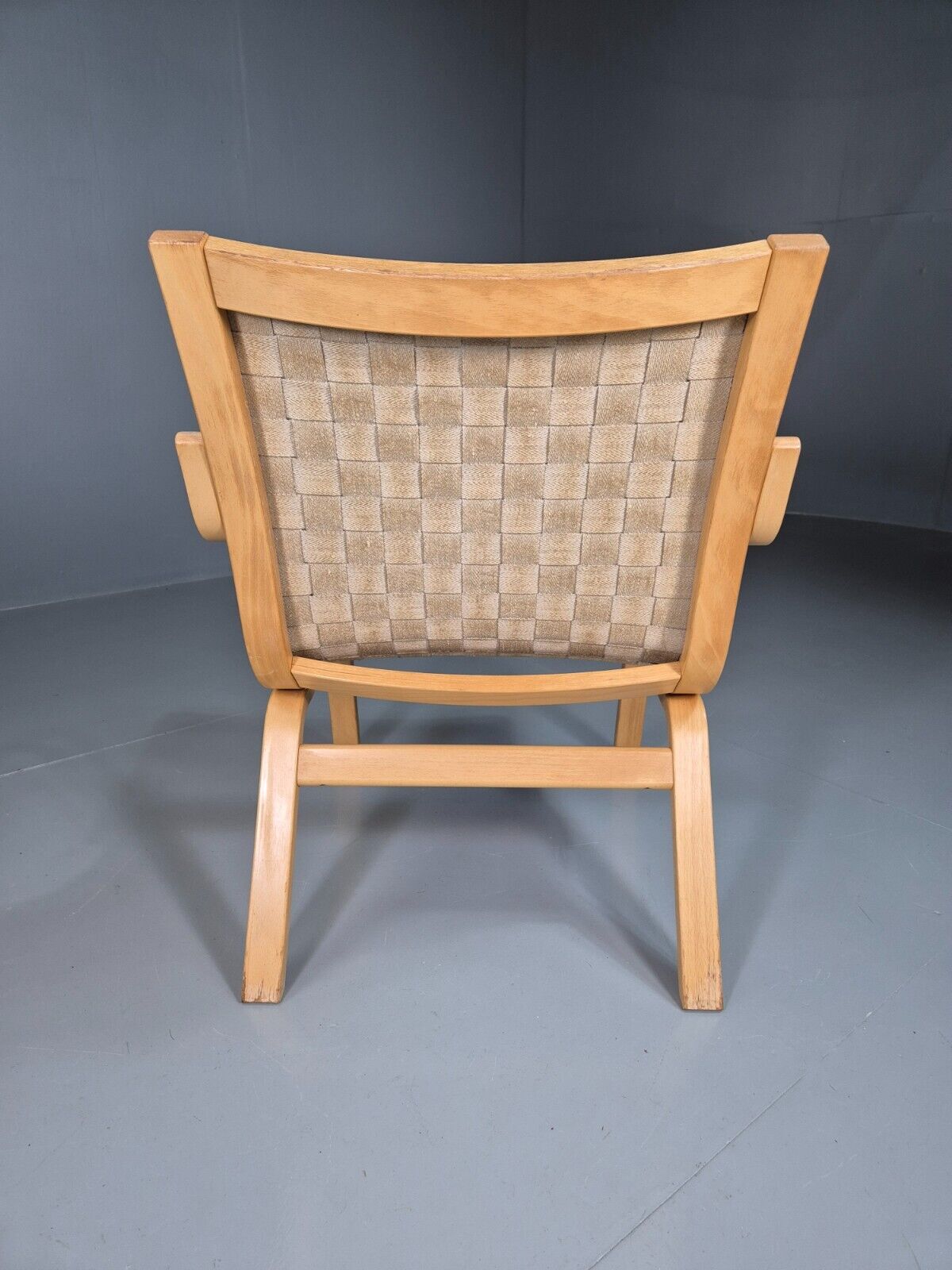 EB7398 Vintage Danish Lounge Chair Canvas Bentwood Ostergaard MCM Retro MBEN