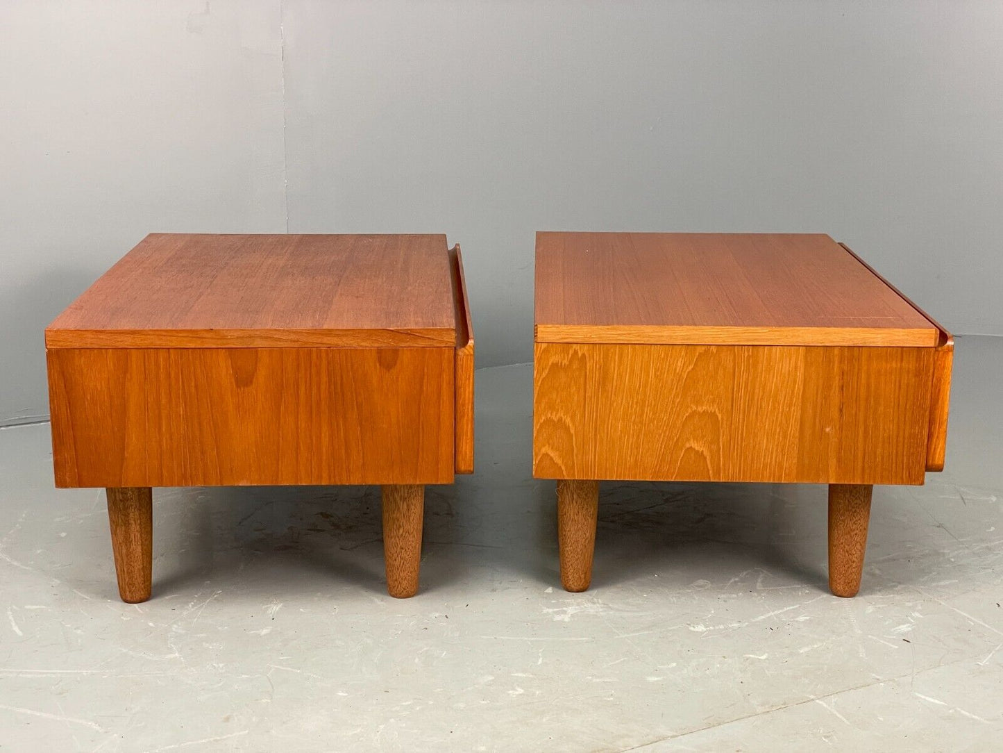 Vintage Teak Low Bedside Table Pair By Beaver & Tapley Retro 1980s EB7835 MWOO