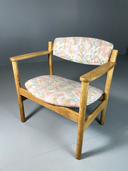 EB6019 Vintage Danish Oak Elbow Chairs FDB Møbler Set of 4 80s Print MDIN