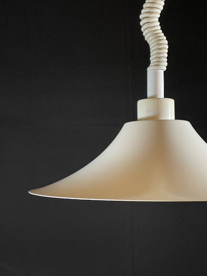 EB5087 Danish Mid Century White Aluminium Pleated Light Pendent, MCM Retro  LCLW