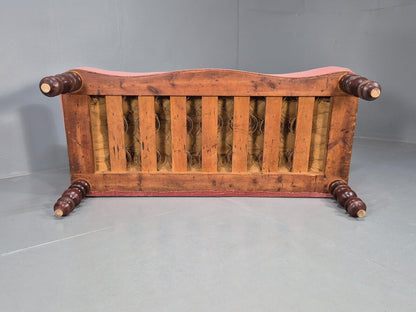 Vintage Danish 2 Sea Sofa Pink Mahogany Camel Back 1900s Antique EB8017 V2SS