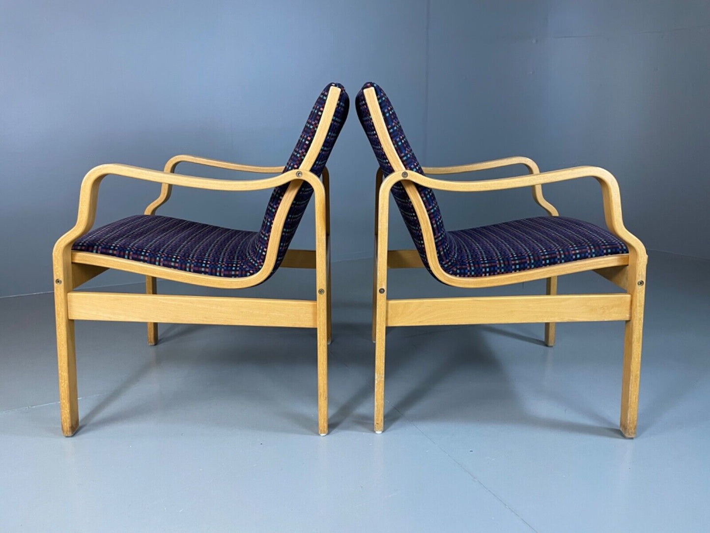 EB4877  Two Farstrup Bentwood Chairs, Aalto Style,  Retro, Vintage MCM  MBEN