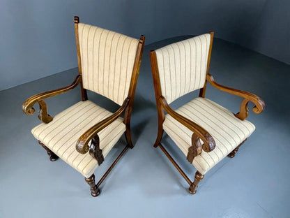 EB5182 A pair of vintage Danish Arm Chairs, Antique Style, 1950s VCAR