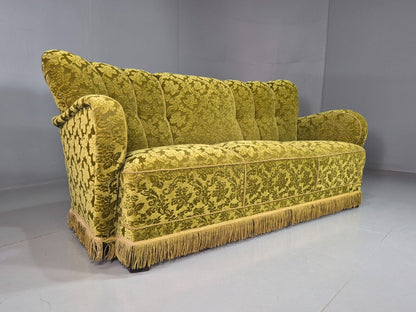 Vintage Danish Sofa Green Moquette Art Deco 1930s Antique EB7790 M3SS