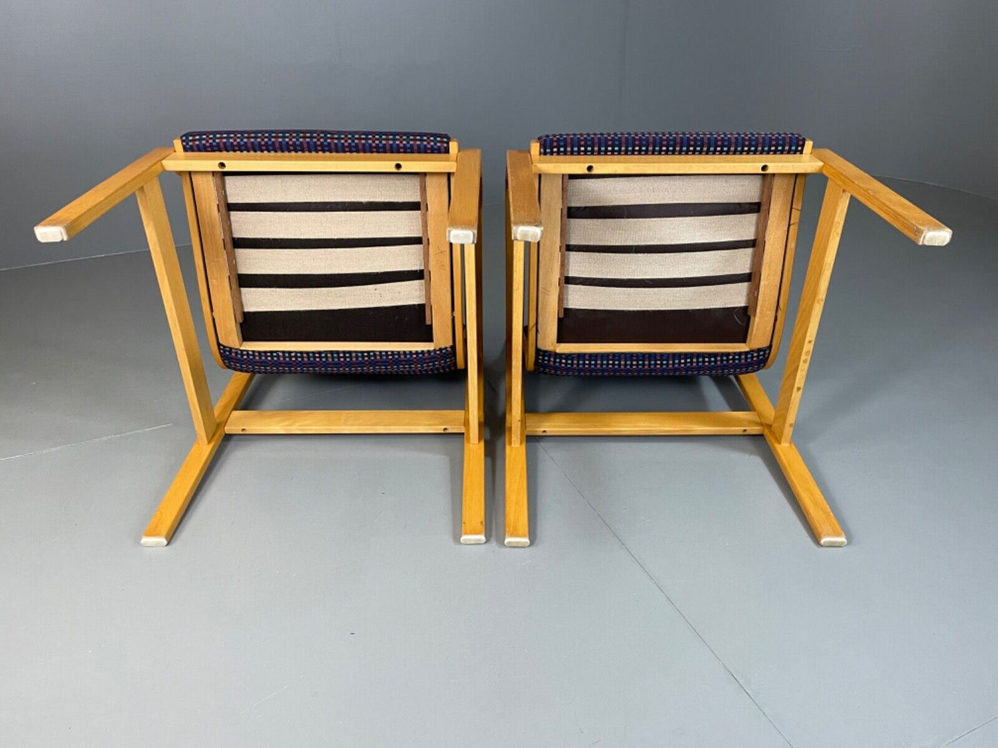 EB5066  Vintage Danish bentwood lounge chairs, Aalto Style, Farstrup. Retro MBEN