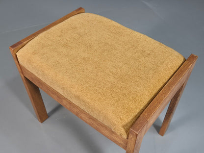 Vintage Stool Gold Chenille Oak Frame Meredew 1950s Retro EB7896 MFOO