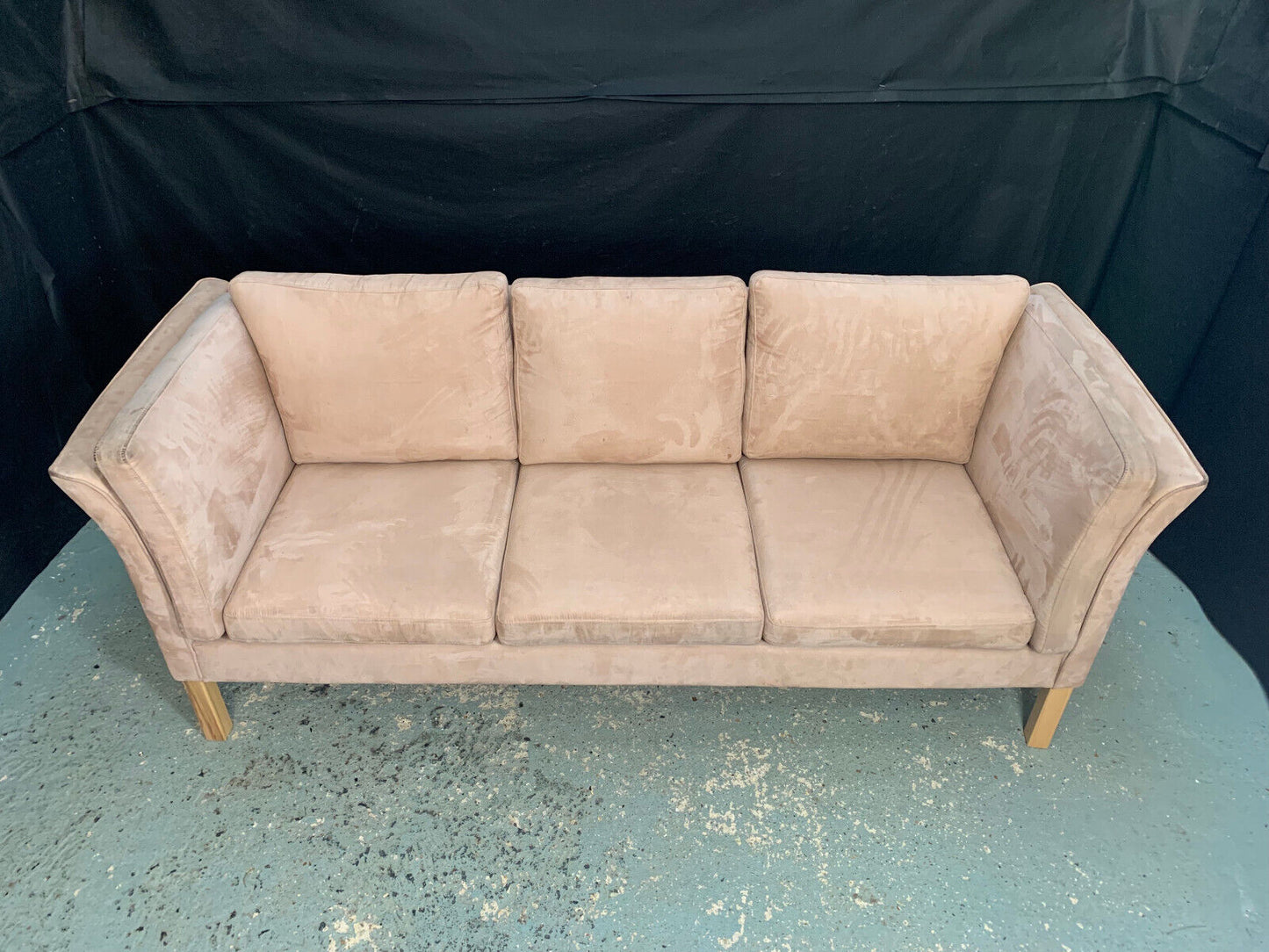 EB2146 Danish Hurup Faux Suede Three Seater Sofa MCM Vintage Retro M3SS