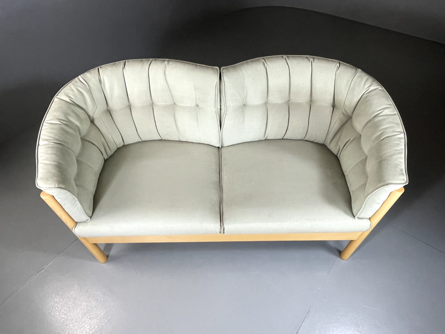 EB5400 Vintage Danish Wood and Wool Two Seat Sofa, Retro Nielaus and Jeki M2SS