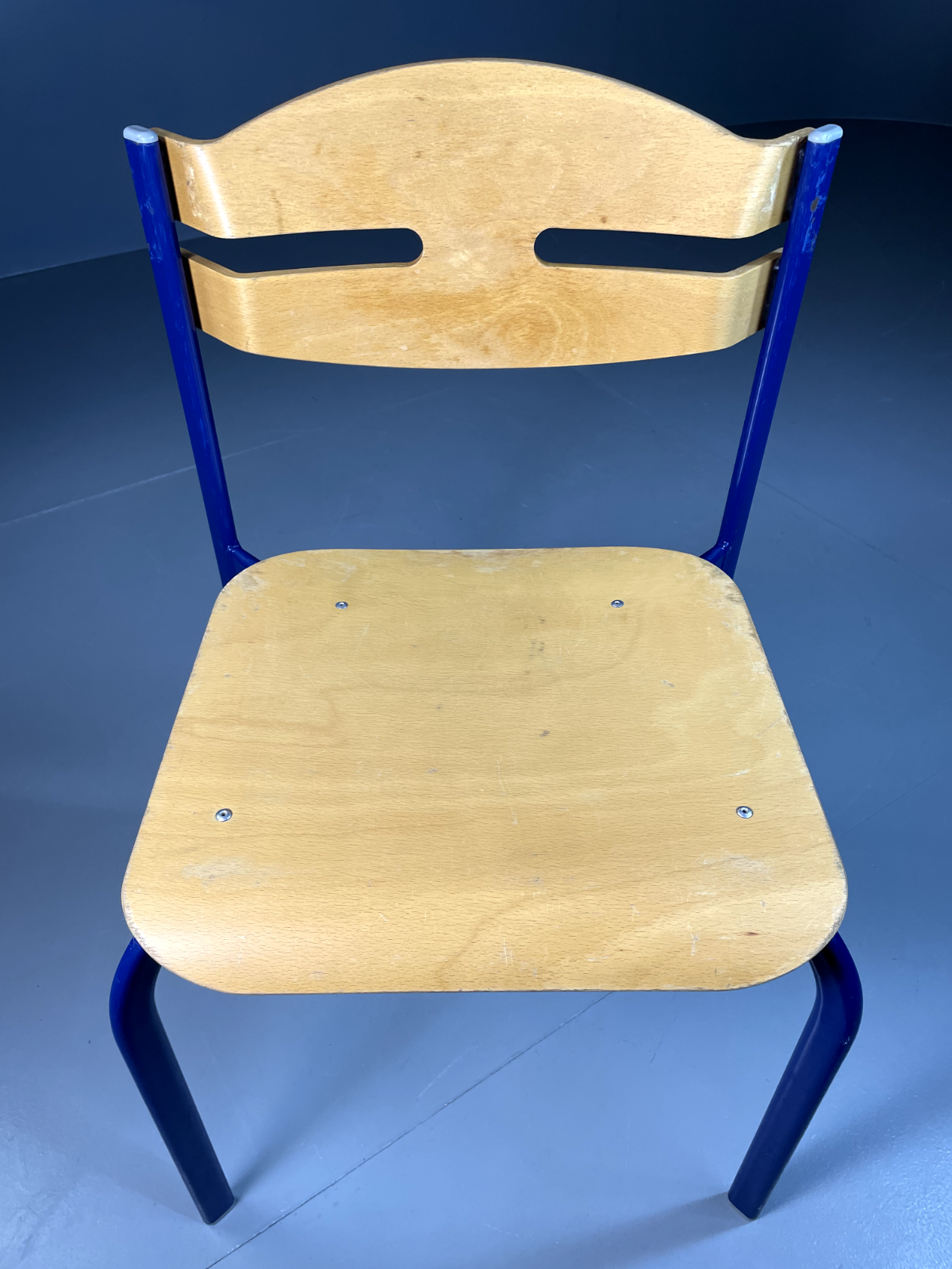 EB6339 Vintage Danish Stacking Chair Bent Ply Steel Retro Industrial 1980s MSTA