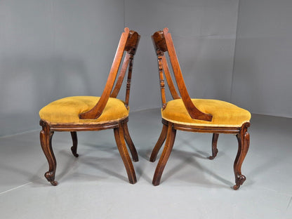 2 Vintage Dining Chairs Mustard Cabriole Leg Empire Style Antique EB7604 VCAR