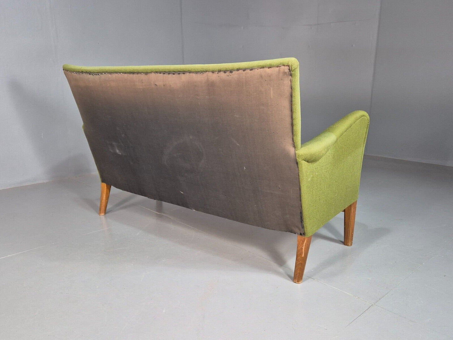 Vintage Danish 2 Seat Sofa Green Fritz Hansen 2 Seat 1950s MCM Retro EB8219 M2SS