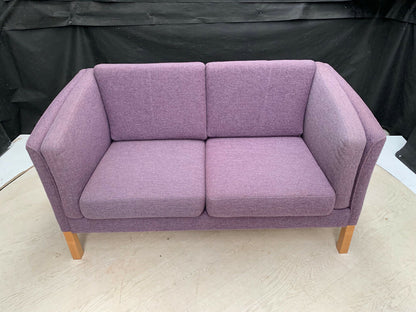 EB2673 Danish Purple Wool Two Seater Sofa Mid-Century Modern Lounge Seating M2SS