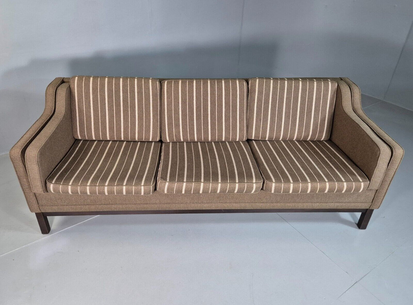 Vintage Danish 3 Seat Sofa Khaki Wool Upholstery Mogensen Retro MCM EB7266 M3SS