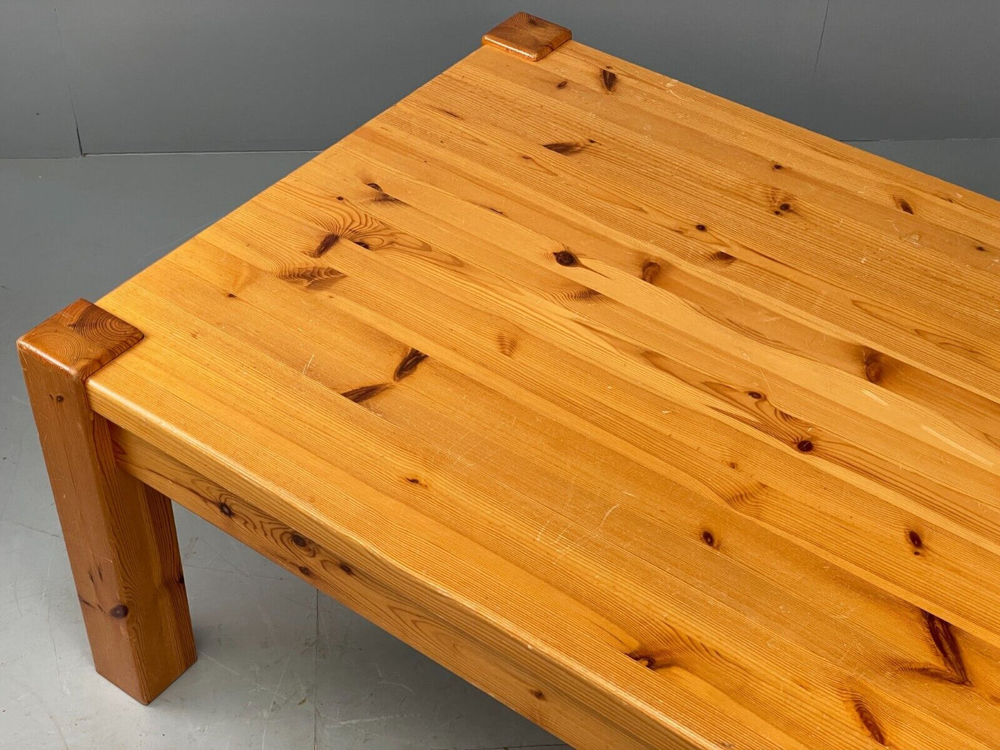 Large Vintage Scandinavian Solid Pine Coffee Table 1980s EB7840 MWOO