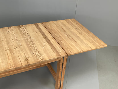 Vintage Ping Dining Table Extending Drop Leaf Chunky Solid Rustic EB10867