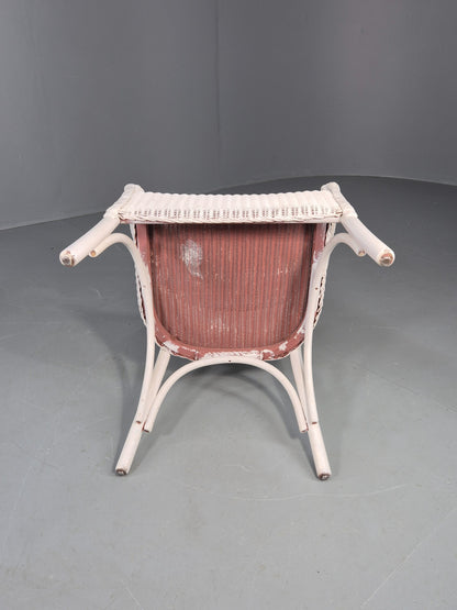 Vintage Lloyd Loom Tub Chair Lusty Brand white Painted 1930s Retro EB12548
