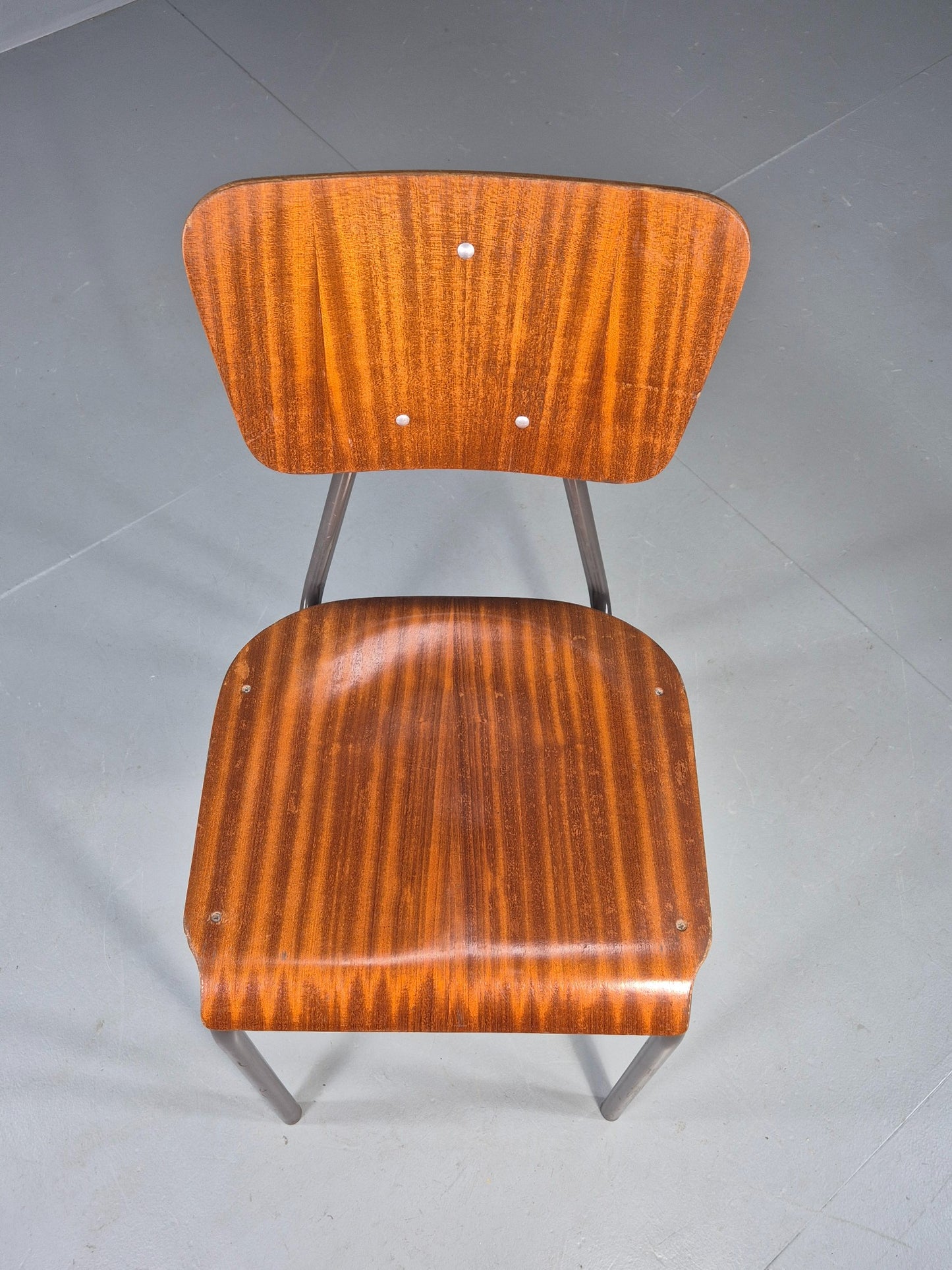 Vintage Danish Steel and Plywood Dining or Workspace Chair 1960s MCM  EB12474
