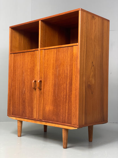 Vintage Teak Cabinet Danish 1970s Retro Mid Century Shelving Cupboard EB12964