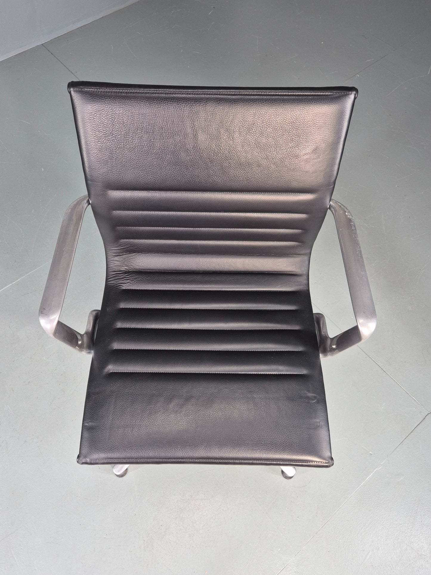 Vintage ICF Eames Style Office Chair Leather and Aluminium EB12242