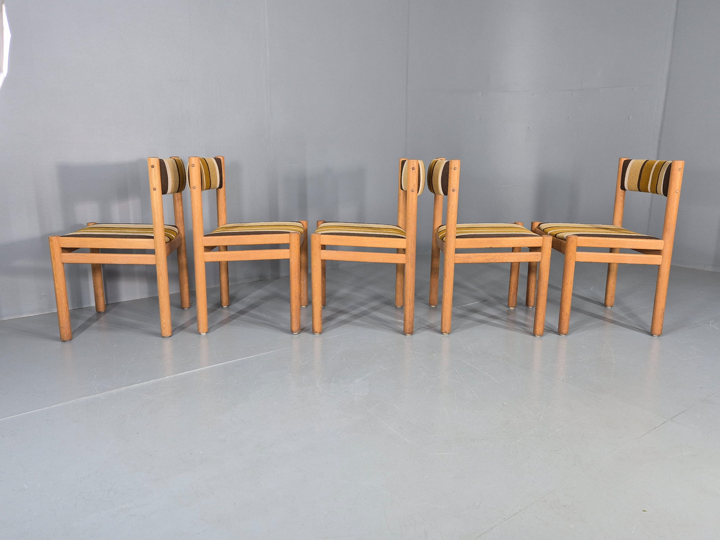 5 Vintage Mid Century Danish Dining Chairs Beech Oak 1970s Retro EB12150