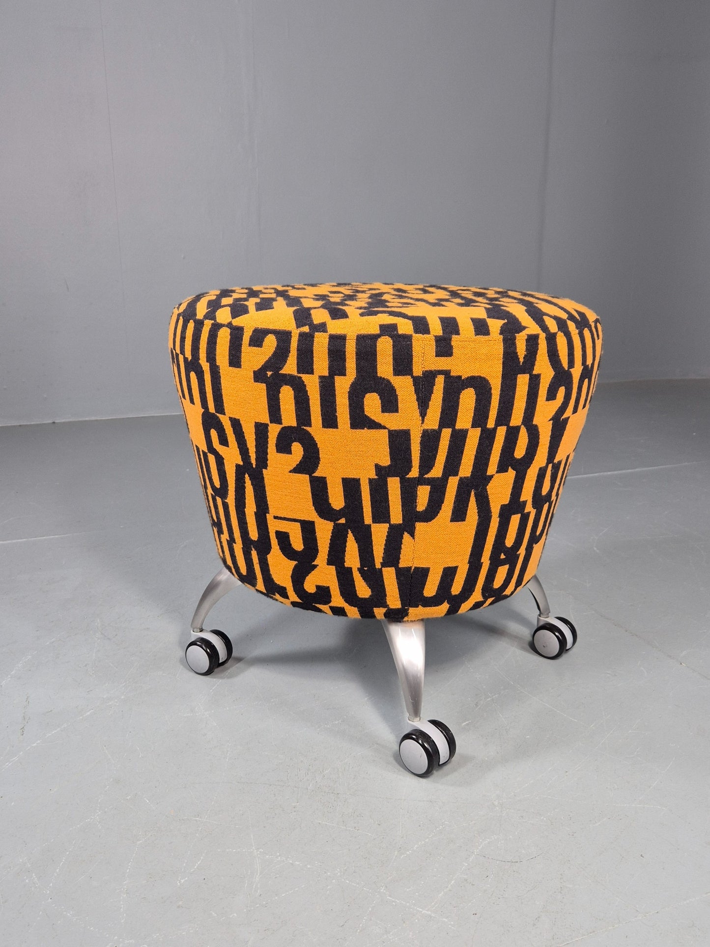 Vintage Orange Box Point Stool Wheely Fun Office Stools EB12236