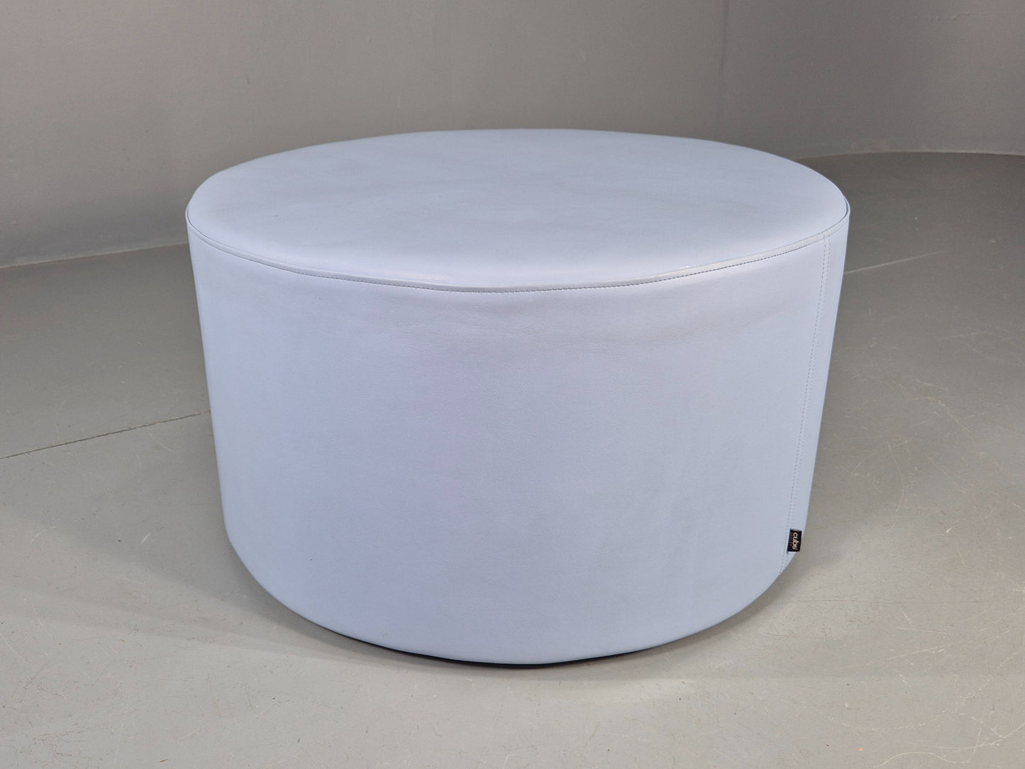 Cube Spaces Round Oversize Ottoman Footstool Leather EB12250