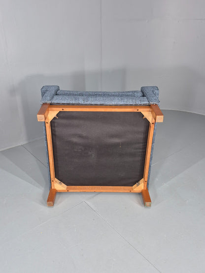 Vintage Mid Century Armchair 1960s Swedish Teak New Upholstery Retro EB11136