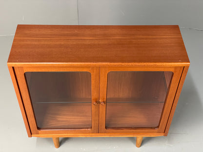 Vintage G Plan Bookcase Teak 1970s Glazed Doors Shelving Mid Century EB12972