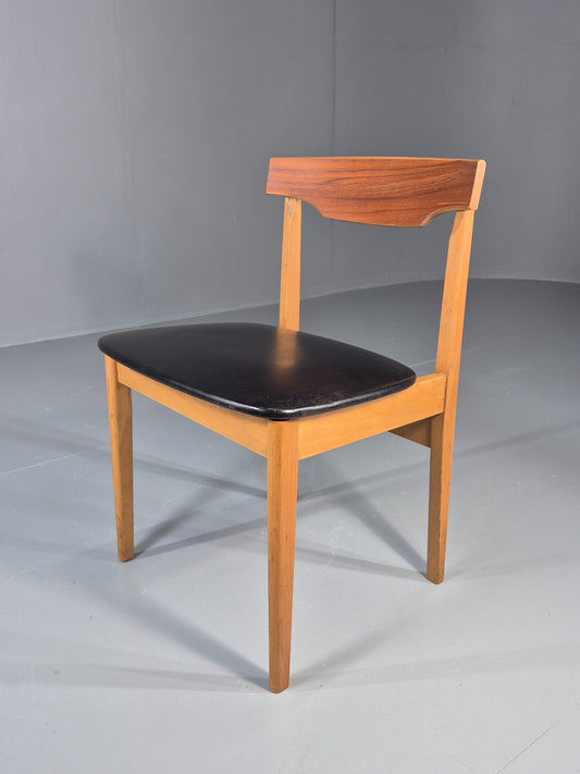 Vintage Teak Dining Chair 1960s Retro Mid Century Vinyl Seat EB11759