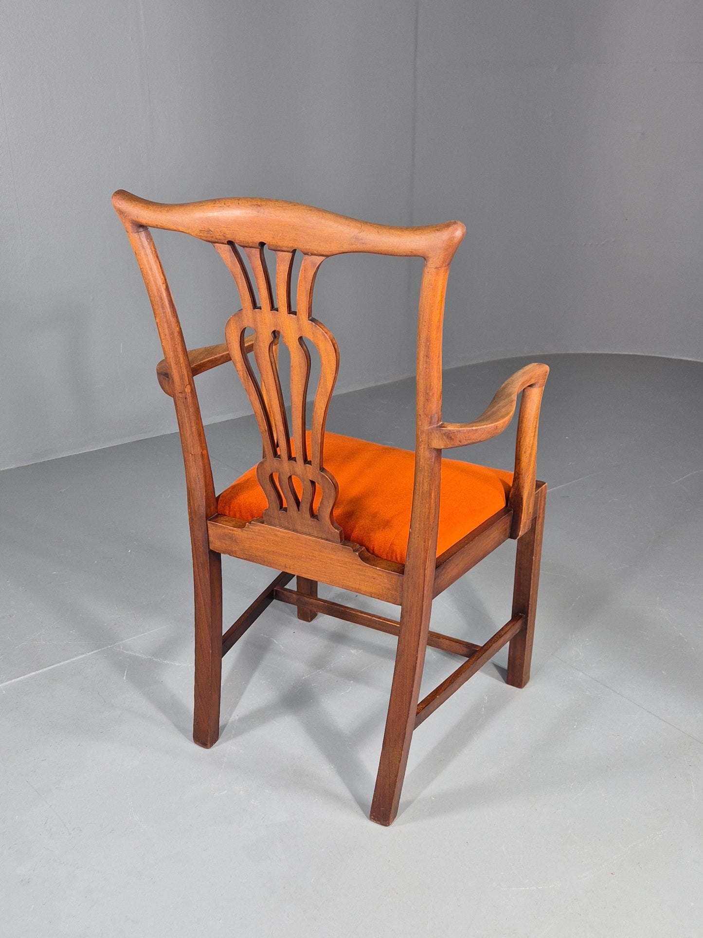 Hepplewhite Revival Oak Elbow Chair Antique New Seat Pad EB11931