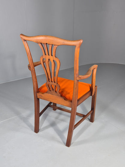 Hepplewhite Revival Oak Elbow Chair Antique New Seat Pad EB11931