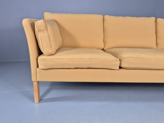 Vintage 3 Seater Sofa Danish Yellow wool Soren Lund Brand Retro 1980s Eb12545