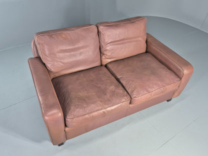 Vintage 2 Seater Leather Settee 1970s Thams Buffalo Leather Retro MCM EB12378