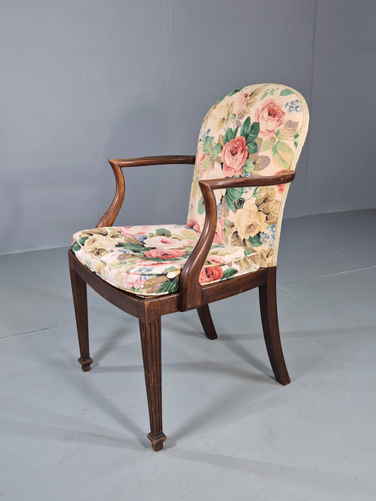 Vintage Parker Knoll Armchair in Floral Cotton Print 1950s Retro EB12536