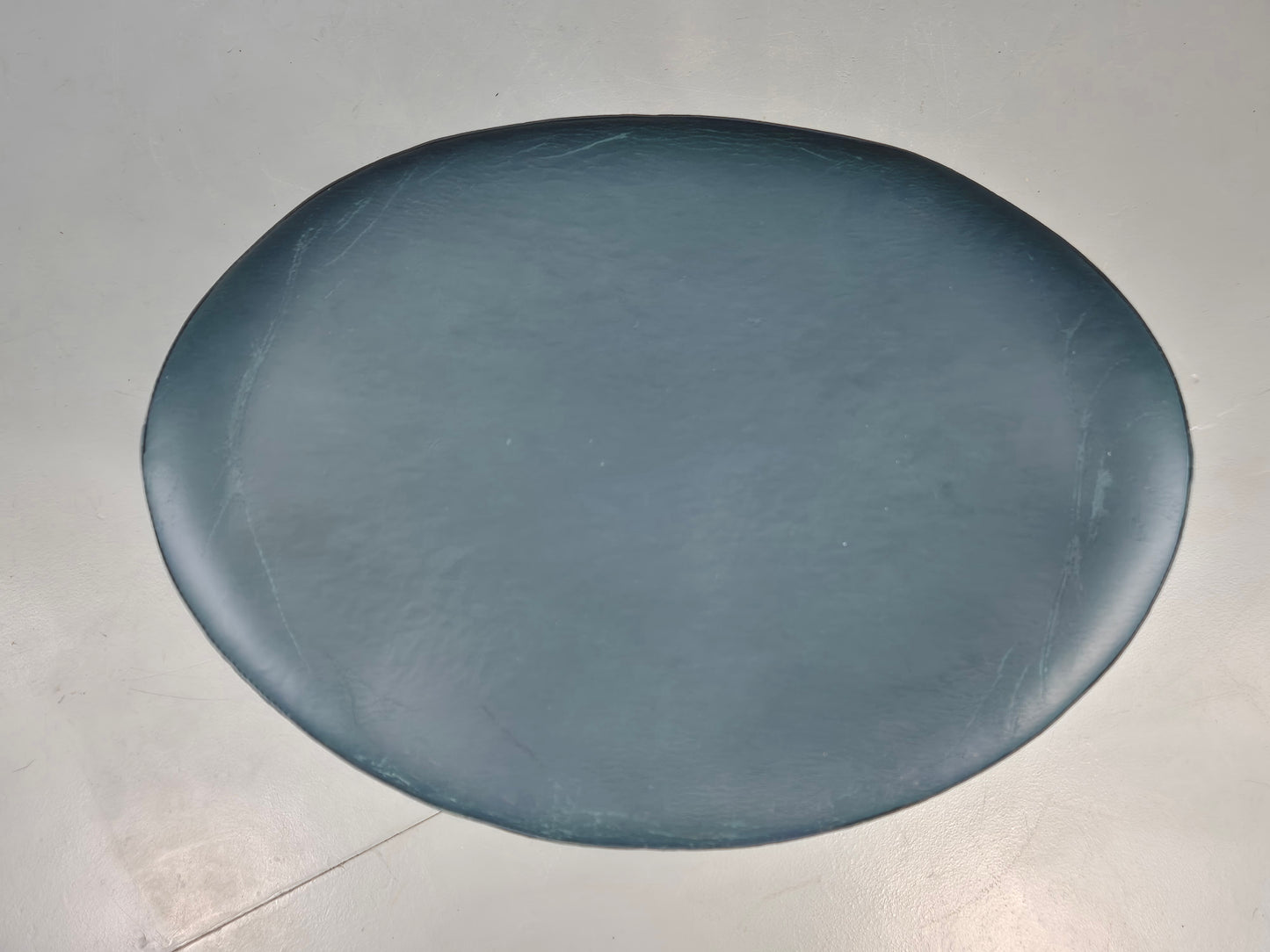 Vintage Danish Mid Century Footstool Green Vinyl Chrome Rod  Retro EB12149