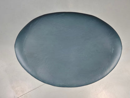 Vintage Danish Mid Century Footstool Green Vinyl Chrome Rod  Retro EB12149