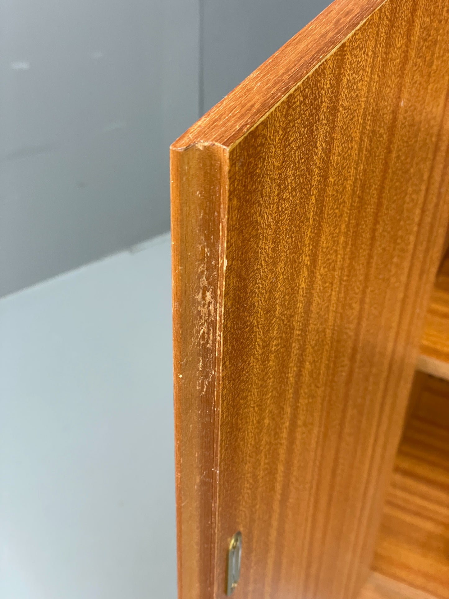 Vintage 1960s Glazed Bookcase Teak Mid Century Modern Shelving Cabinet EB12214
