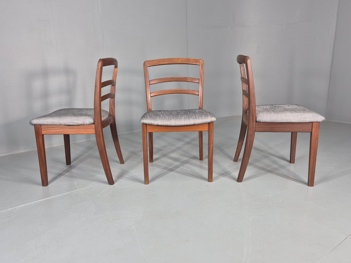 3 G Plan Dining Chairs Teak Frame New Upholstery 1980s Retro  EB11760