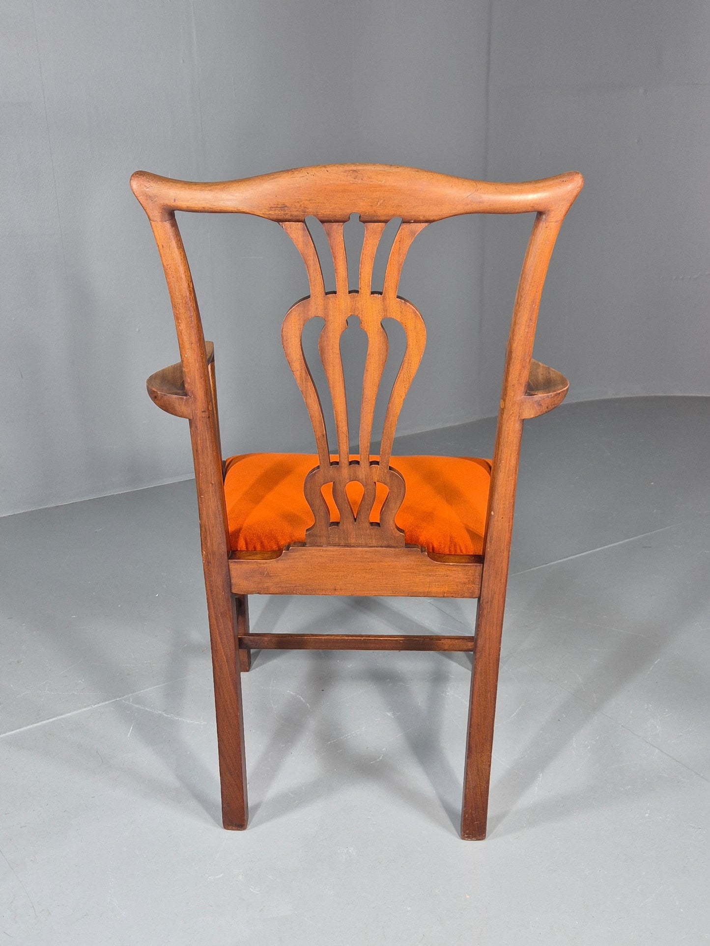 Hepplewhite Revival Oak Elbow Chair Antique New Seat Pad EB11931