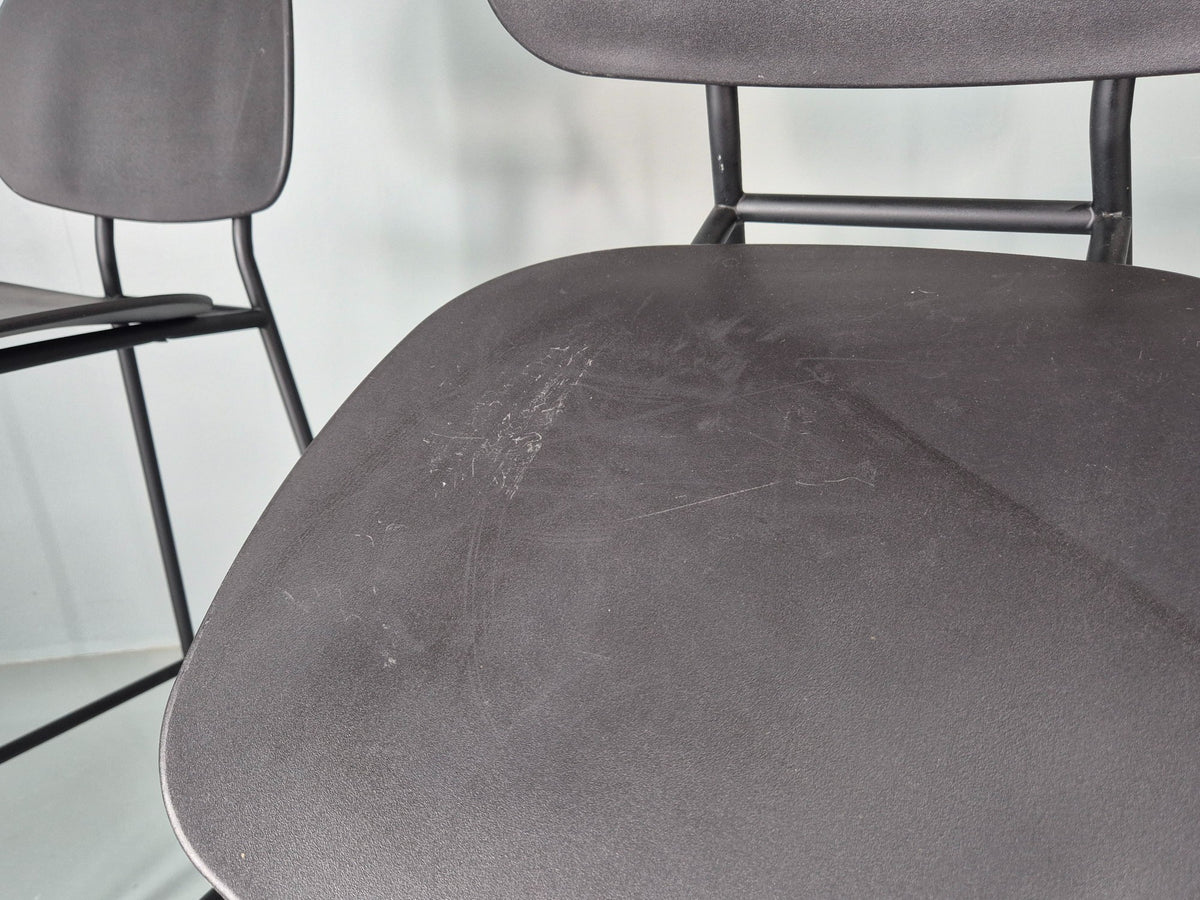 4 Tondina High Stools Infiniti Italian Design Black Plastic Pop Model  12998