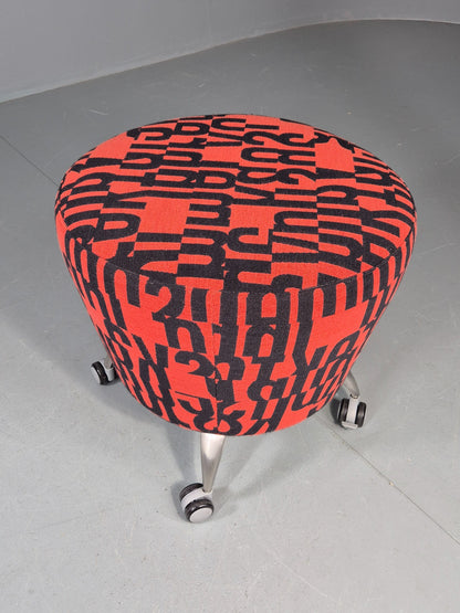 Vintage Orange Box Point Stool Wheely Fun Office Stools EB12235.