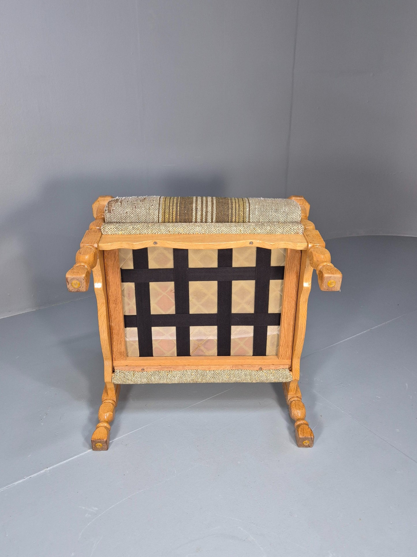 Vintage Danish Kjaernulf Style Oak and Wool Lounge Chair 1970s Retro EB9596