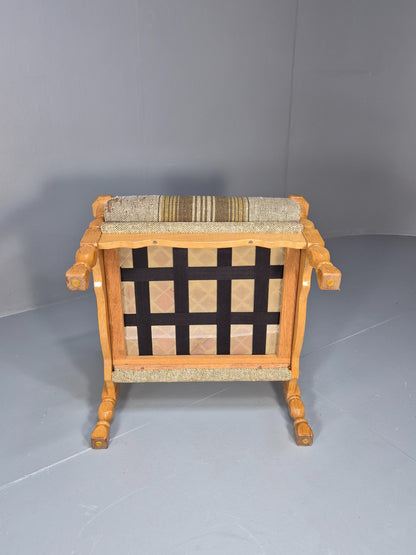 Vintage Danish Kjaernulf Style Oak and Wool Lounge Chair 1970s Retro EB9596