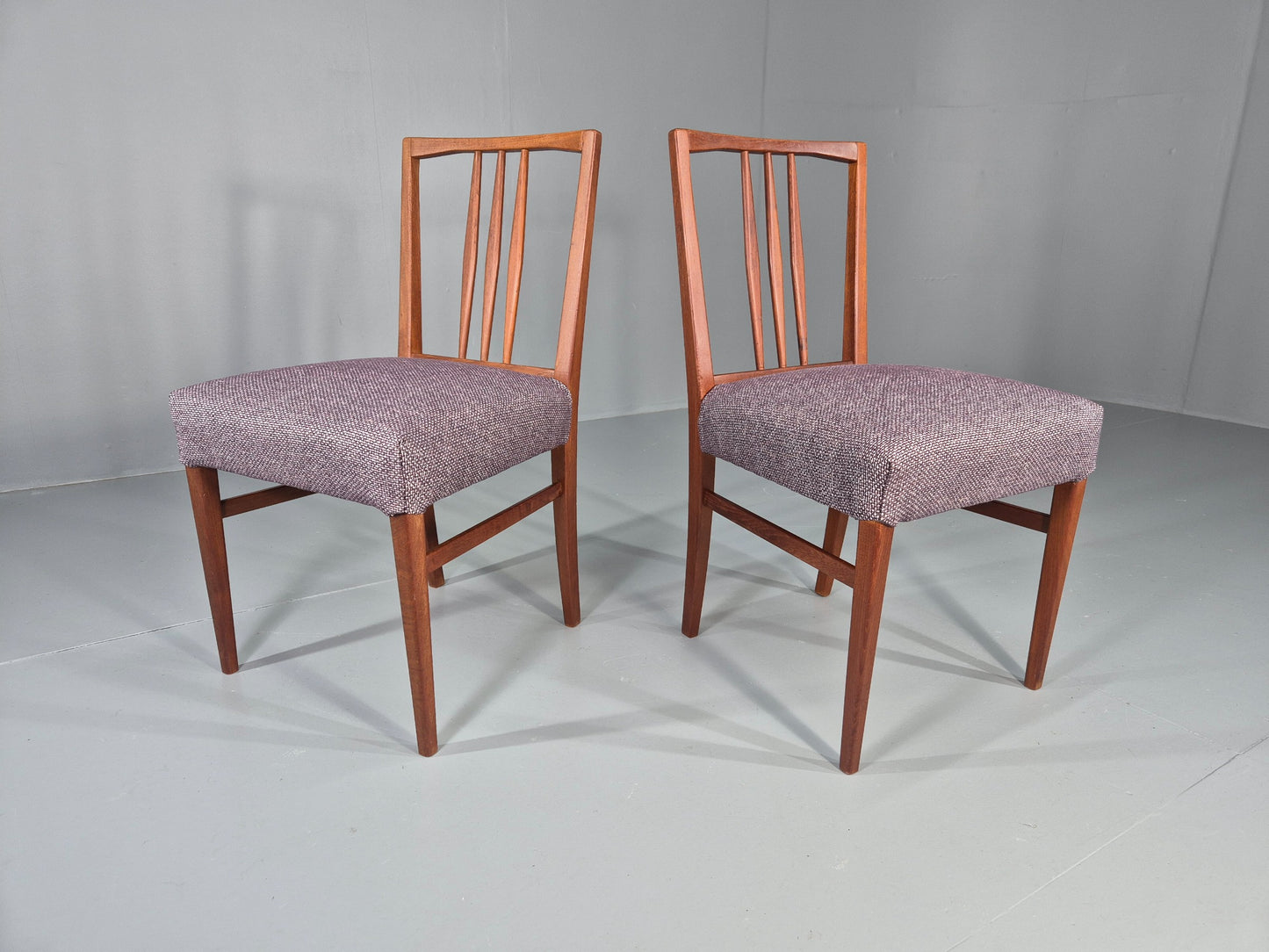 2 Vintage Gordon Russell Dining Chairs New Covers Teak Frames Retro MCM  EB12470
