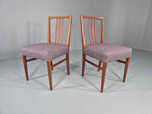 2 Vintage Gordon Russell Dining Chairs New Covers Teak Frames Retro MCM  EB12470