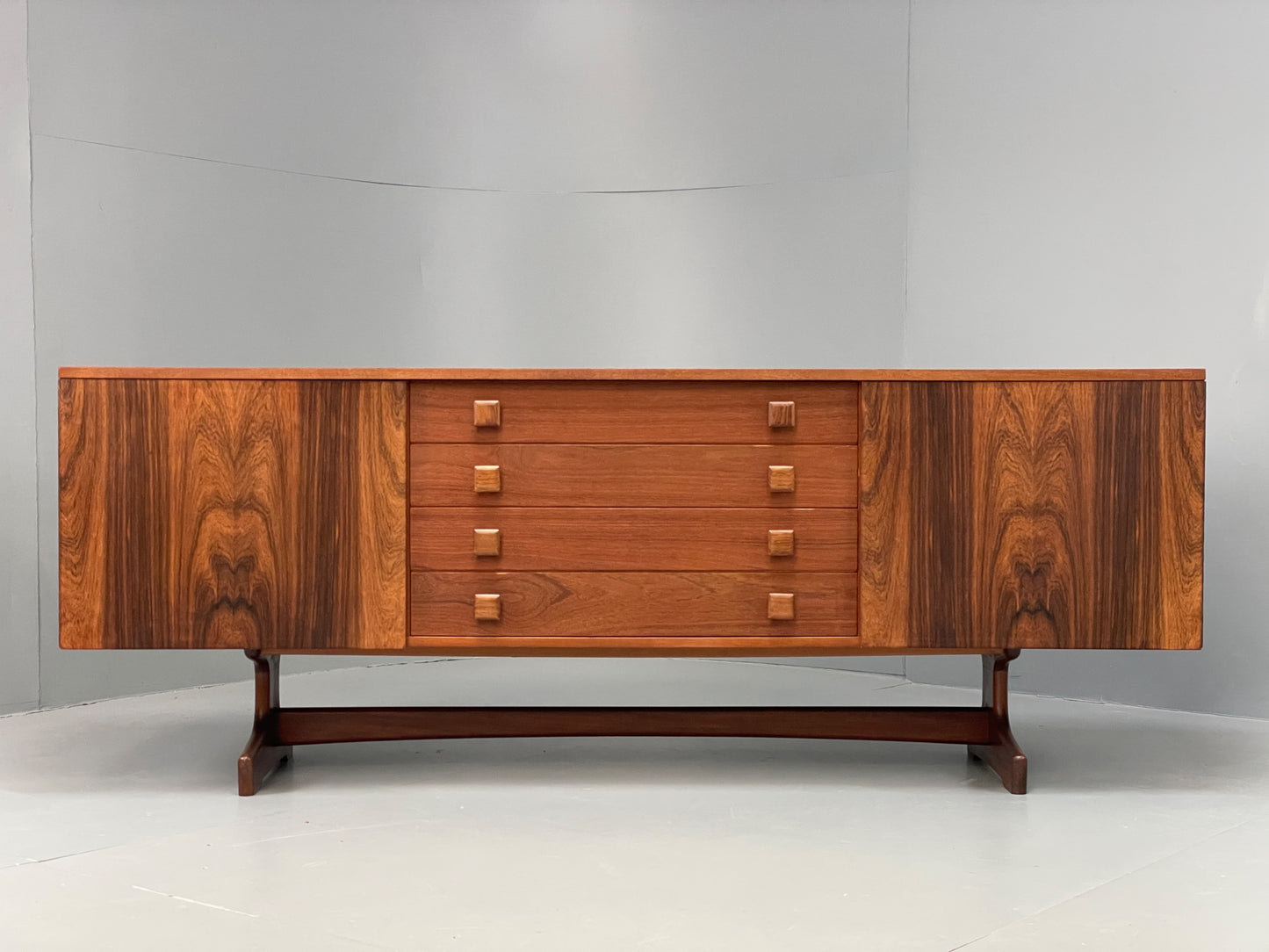Vintage Teak Sideboard Vanson Mid Century 1960s Walnut Retro Shelving EB12881