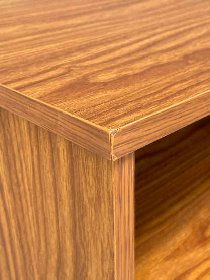 Vintage 1970s Bedside Cabinet Mid Century Style Wood Effect Teak Handle EB12504