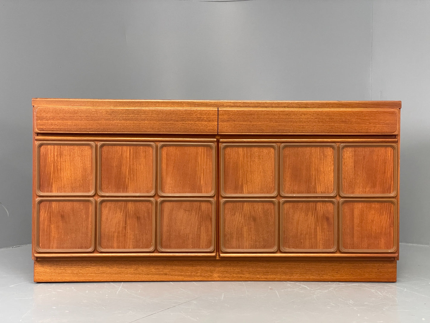 Vintage McIntosh Teak Sideboard 1970s Retro Drawers Squares Shelves EB12193